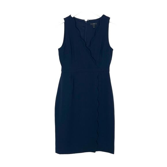 J. Crew Scallop Crepe Sheath Dress - Picture 1 of 10